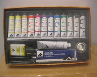 Artist Oil Paint Gift Set Ferrario Van Dyck Professional Oil Paint Kit | Complete Painting Set | Made in Italy