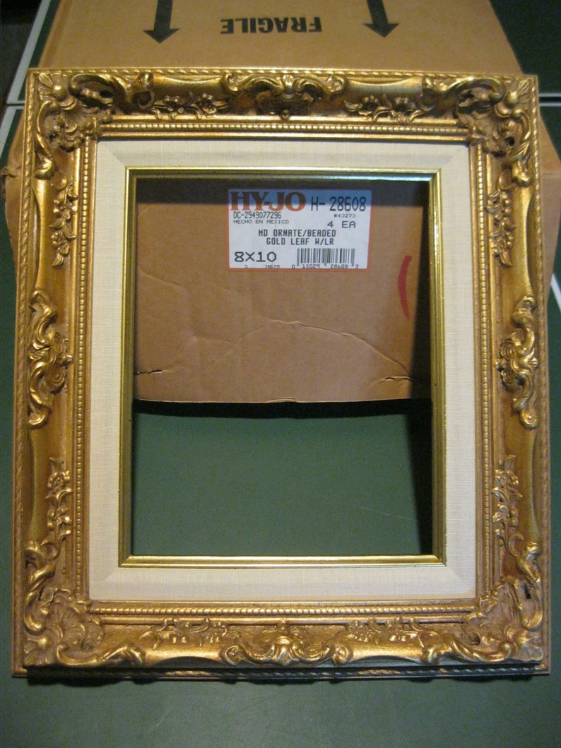 Hy-Jo Wooden frame OrnateBeaded Gold Leaf with Liner 16x20/'/' inches