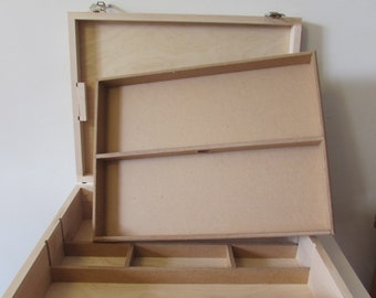 Artist Quality Sketch Box with Removable Tray and wooden palette size 17''x 13'' x 4''inches