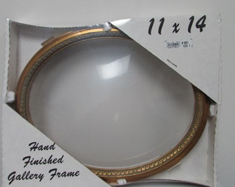 Vintage Gold Leaf Hand Finish Gallery Oval Picture Frame 11x14  Brand New model 450