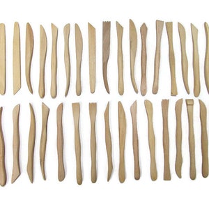 Large set of 37 pcs wooden pottery Clay Sculpture Tools 6&#39;&#39; Brand New