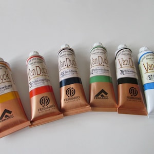 Set of 6 pcs Ferrario Van Dyck Finest Artist Oil Paint (Made in Italy) #2