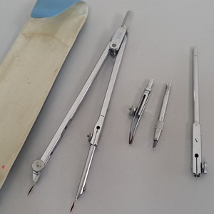 Rare Vintage Bofa Technical Drawing Compass Set #2001