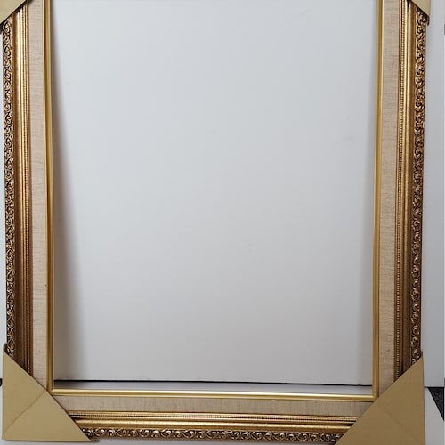 Wooden Ornate Picture Frame Gold Leaf 16x20 with Linen Liner Model 156 