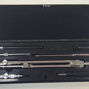 Rare Vintage Bofa Technical Drawing Compass Set A102 with Metal case (Brand-New)