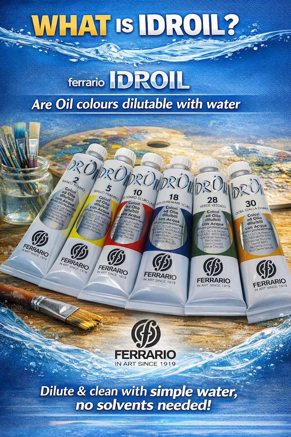 Ferrario IDROIL Professional Artist Quality Water-Soluble oil Colours ---60ml Tube Choose your Colour