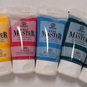Conjunto Master Acrílico Ferrario (6 peças) - Tubos de 120ml (Fabricado na Itália) Conjunto D