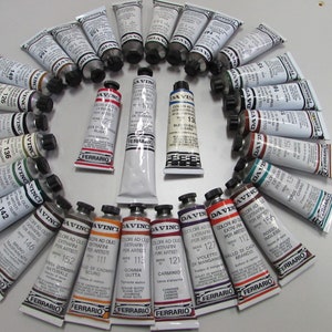 Vintage FERRARIO DAVINCI Extra-Fine artist oil paint 40ml Made in Italy --Please choose your color