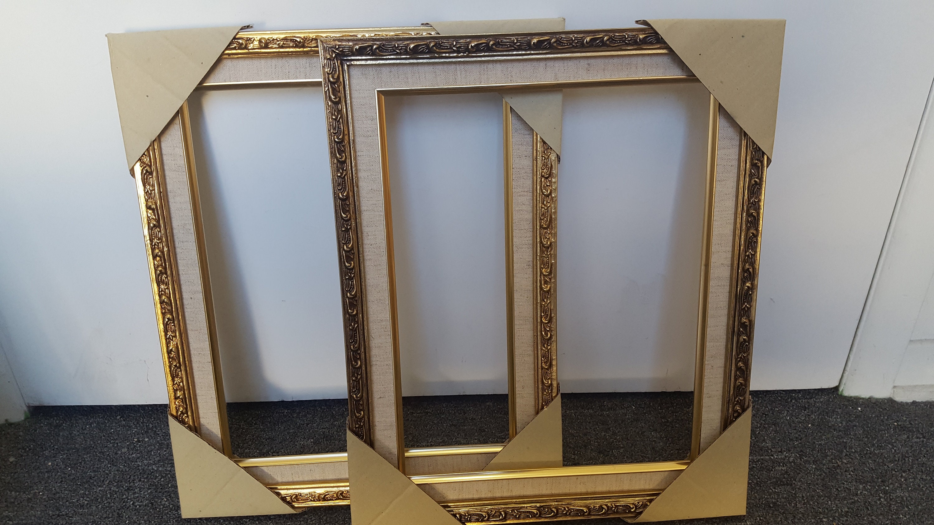 Wooden Ornate Picture Frame Gold Leaf - 11x14 With Linen Liner - Etsy