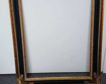 Black and Gold leaf 3'' wide Wooden Ornate Picture frame Imperial Compo 18x24'' inches Please Read