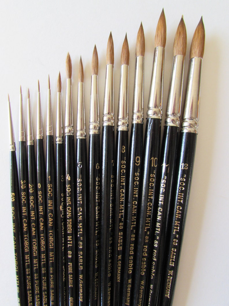 Artist Quality Red Sable Watercolour Brush Pointed Round Etsy Canada