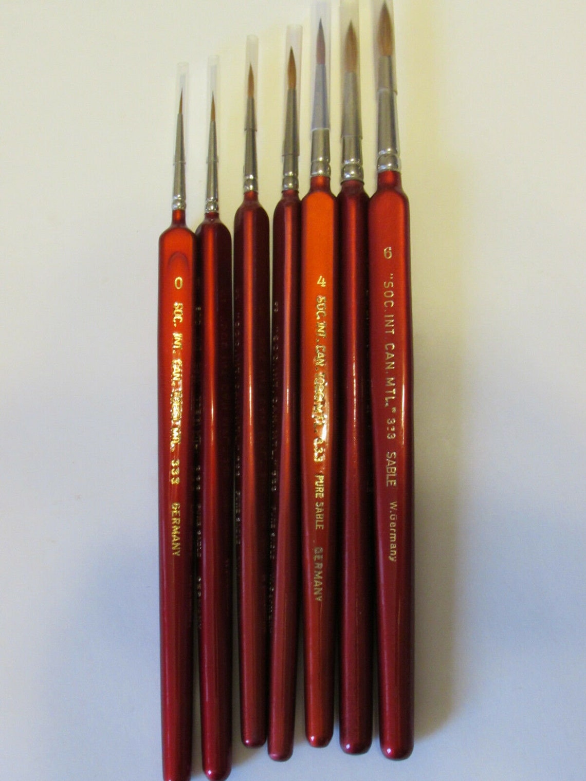Set of 7 High end Artist Red Sable brushes With Trianglar Etsy