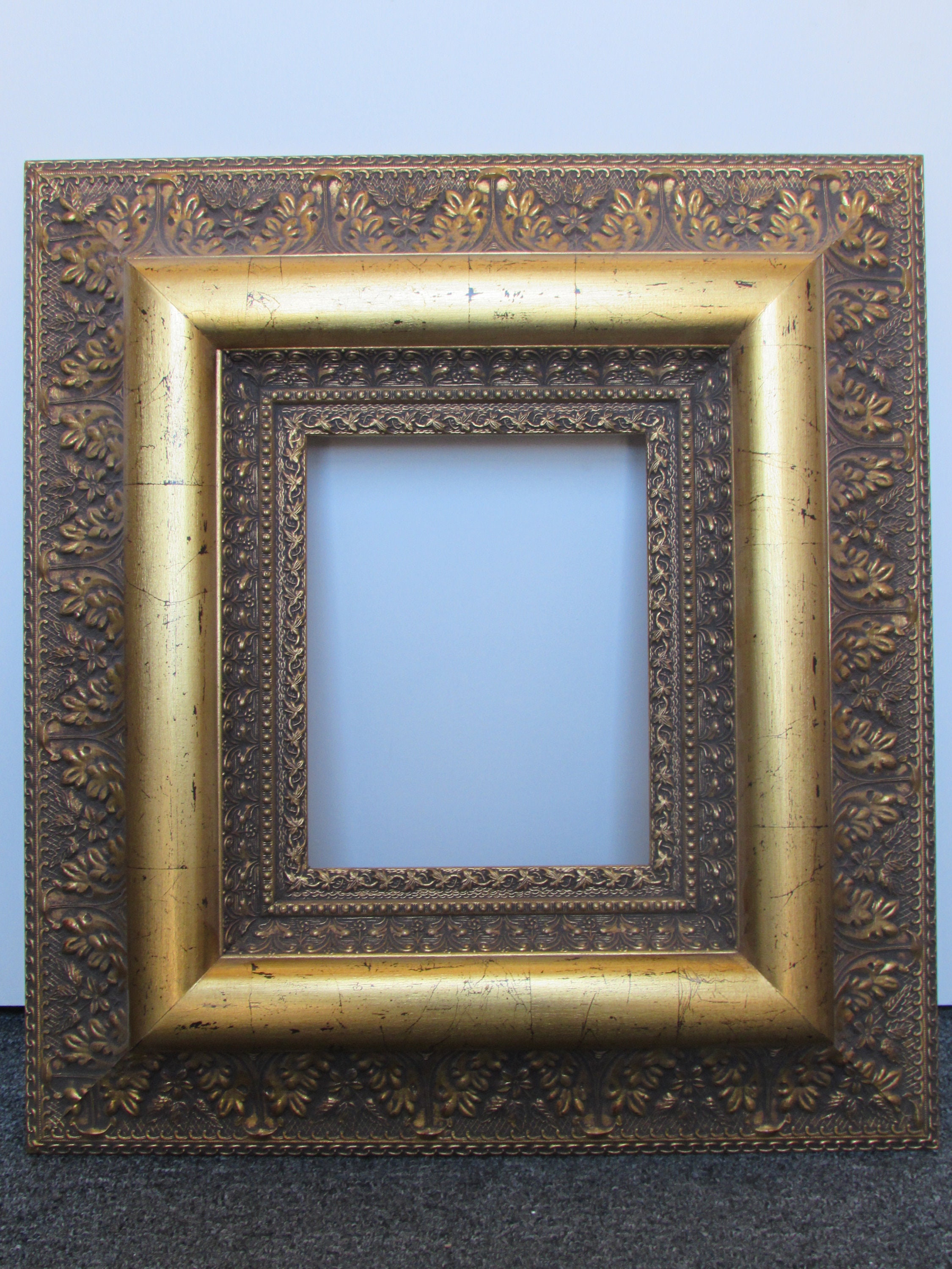 Rare Antique GOLD LEAF Wooden Ornate Picture frame 8x10 6 1/2 Etsy