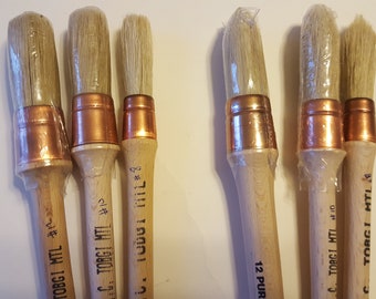Artist Quality White Bristle Paint Brushes Oil & Acrylic Please Choose Your  Size 