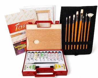 Artist Paint set Ferrario Van Dyck Oil Color -brushes ,canvas ,palette