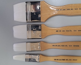 Artist Quality Synthetic White Sable Watercolor Wash brushes 4 sizes to choose   Made in Germany