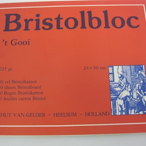 Bristolbloc 't Gooi 24x30cm 20 feuilles carton Bristol 225gr Schut Van Gelder -Heelsum-Holland