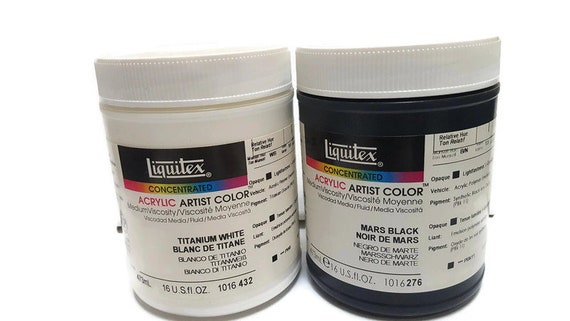 Liquitex Acrylic Paint Medium Viscosity Titanium White or Mars Black 473ml  Please Choose 