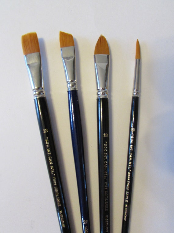 Set of 5-pcs Professional Artist Quality Synthetic Golden Sable