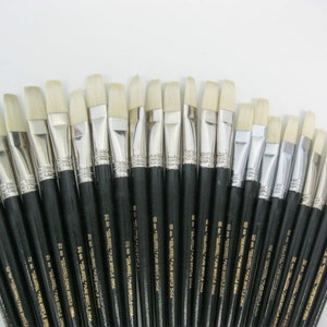 Ensemble 11 PCS Pinceaux ronds en bois poils huile de peinture aquarelle