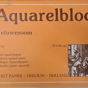 Cahier d'aquarelle pour artistes -- Aquarelbloc - 30 cm x 40 cm 250 g 20 feuilles Fabriqué aux Pays-Bas