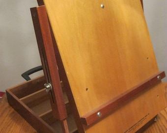 Vintage Artist Table Top Easel Box Mahogany Wood Brand New Please Read