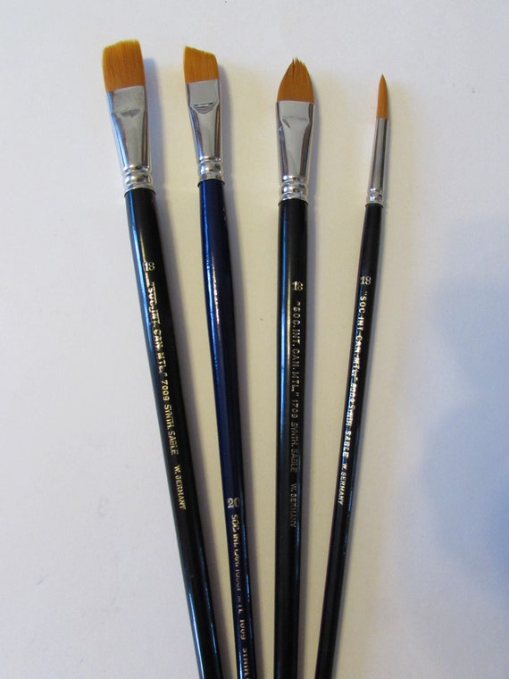 Set of 5-pcs Professional Artist Quality Synthetic Golden Sable