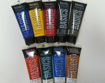 Liquitex Basics Acrylic colors  9 colours assorted 118ml