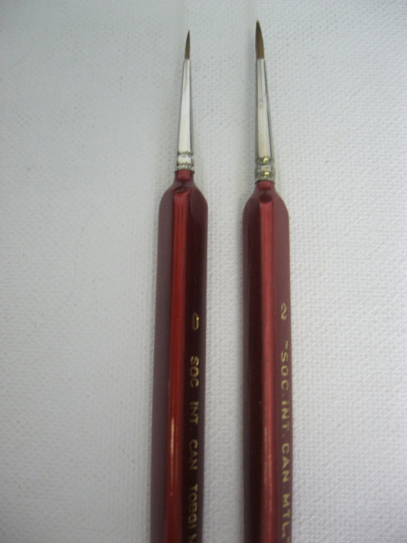 7 sizes available Pure Red Sable Artist Round Oil Paint Brushes Long Handle--