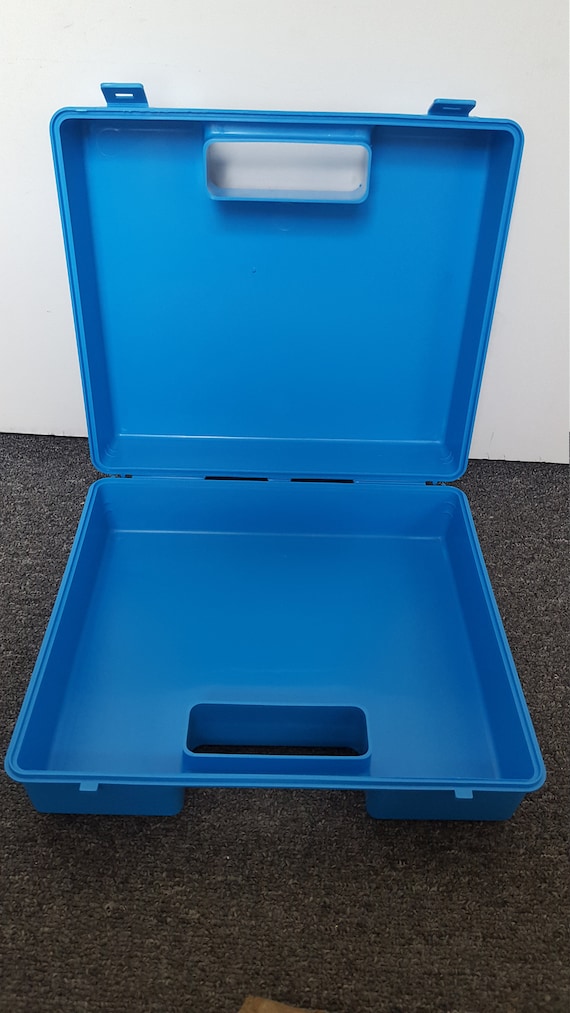 Empty Blue Plastic Carrying Case artist Case briefcase storage Box 170/30 