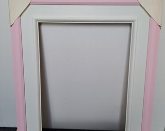 Wooden Pink frame 14x18''inches with white panel model #115