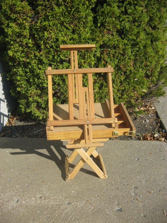Chevalet De Table En Bois Avec Tiroir - Pour Peinture, Dessin Ou Présentation - Occasion