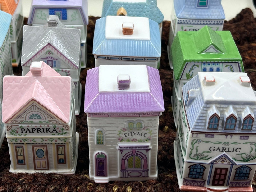 Lenox Spice Village Collectable Porcelain Spice Jars Vintage Etsy