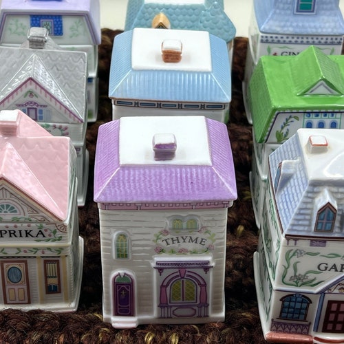 Lenox Spice Village Collectable Porcelain Spice Jars Vintage Etsy