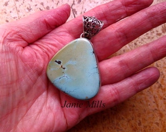 Pendant Turquoise Sterling Silver Large Bail