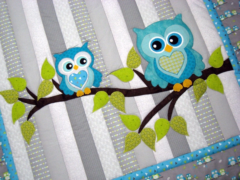 Owl Baby Quilt Etsy