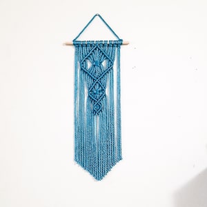 Small Macrame Wall Hanging, Macrame Wall Art, Woven Wall Hanging, Boho Wall Decor, Wall Tapestry, Macrame, Boys Room Decor, Teal Macrame