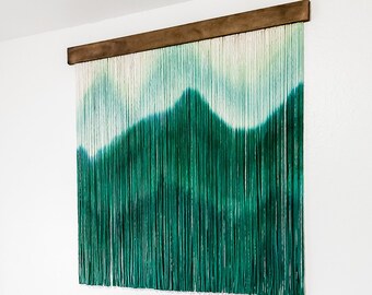 Handmade Green Colorful Macrame Wall Hanging, Bohemian Decor, 3 Feet Wide, 3 Feet Long, Wall Decor, Fiber Art, Dyed Macrame