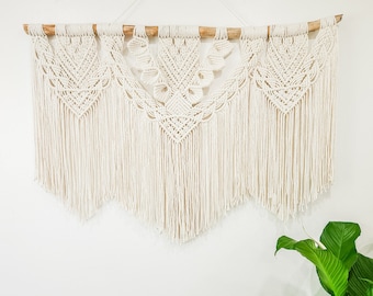 Large Handmade Macrame Wall Hanging: 4ft Boho Wedding Decor