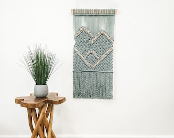 Macrame Mountain Wall Hanging: Boho Woven Cotton Decor