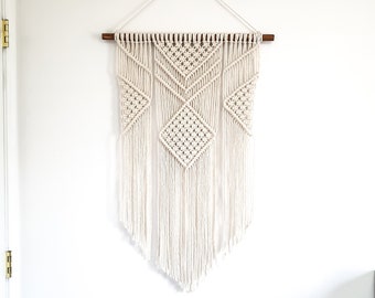 Handmade Macrame Wall Hanging: Boho Chic Cotton Rope Decor (3 Foot Length)