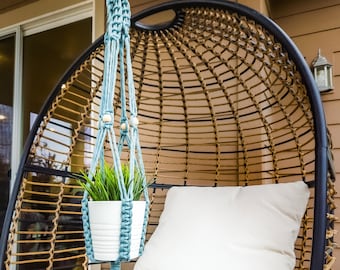 Macrame Plant Hanger with Beads: Boho Home Decor