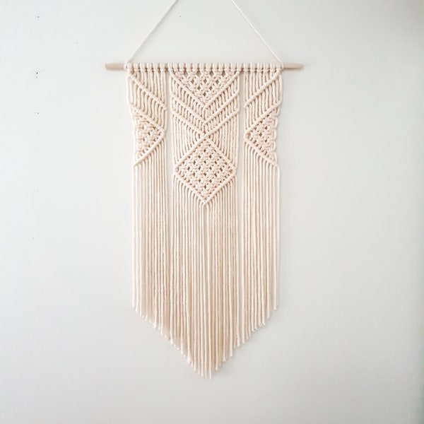 Macrame Wall Hanging - 3 Foot Length, Yarn Decor, Boho Chic Farmhouse Decor for Bedroom, Dorm Room, Living Room / Hand Made & High Quality