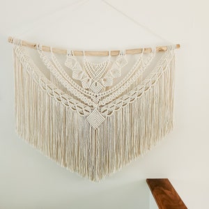 Wall Tapestry, Macrame Wall Hanging, 45 inches wide, Driftwood, Boho Wall Decor, Headboard, Bohemian Home Decor, Handmade, Made in USA