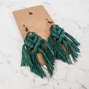 Macrame Earrings,  Boho Earrings, Multiple Colors Available, Bridesmaid Gift, Christmas gift