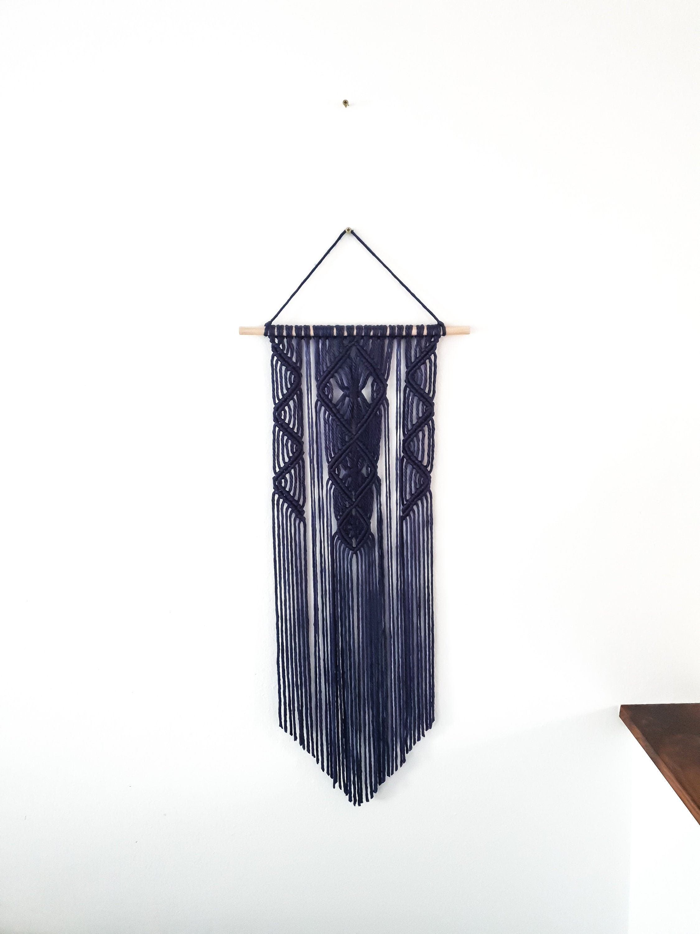 Navy Color Handmade Macrame Wall Hanging | Etsy