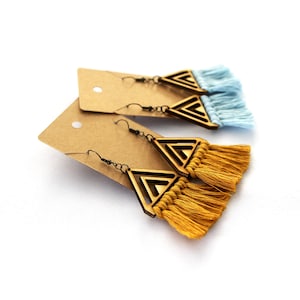 Triangle Macrame Earrings,  Macrame Earrings,  Boho Earrings,  Bridesmaid Gift, Multiple Color Options