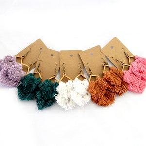 Triangle Macrame Earrings,  Macrame Earrings,  Boho Earrings,  Bridesmaid Gift, Multiple Color Options