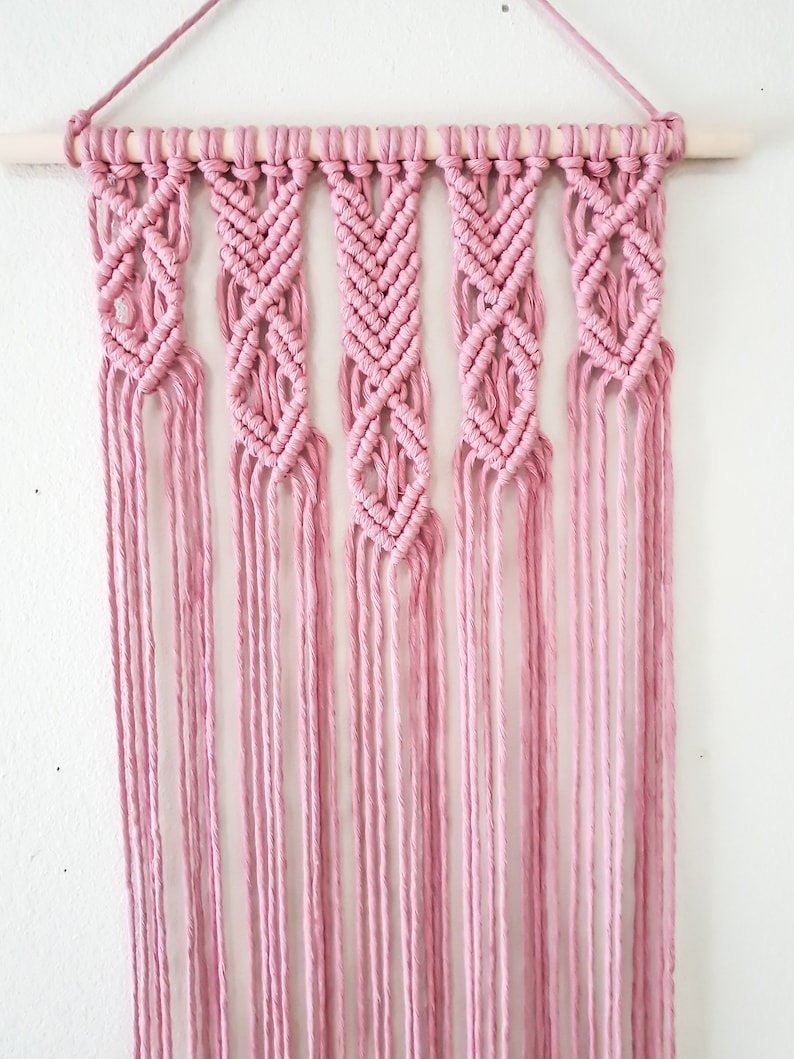 Pink Macrame Wall Hanging Macrame Wall Art Woven Wall Etsy