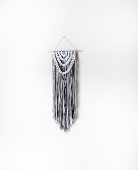 Items similar to Handmade Gray and White Wall Hanging on Etsy